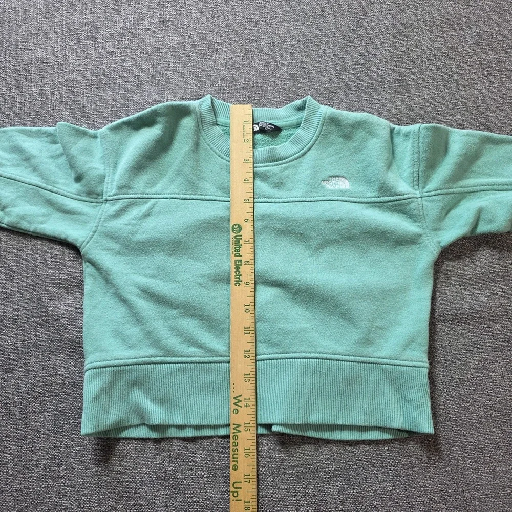 The North Face Teen Girls Mint Green Cropped Fleece Sweatshirt Size Small (7/8)